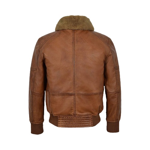 Men’s AIR Force Fur Bomber Jacket - Image 2