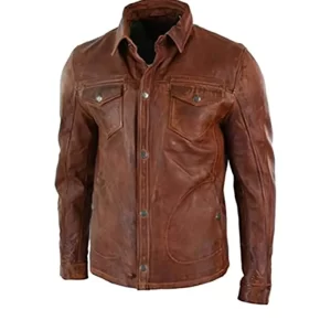 Men’s Antique Brown Shirt Style Jacket