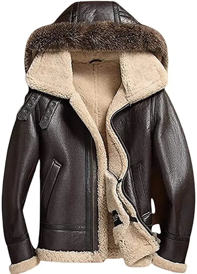 Men's B3 Aviator Sheepskin Leather Jacket - Image 3