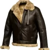 Men's Aviator Bomber Jacket B3 Real Shearling Sheepskin Leather