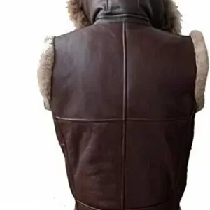 Alternative view of RAF B3 Brown Leather Fur Vest