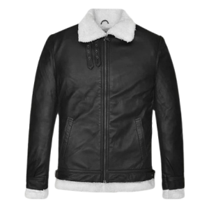 Mens B3 Aviator Black Leather Jacket