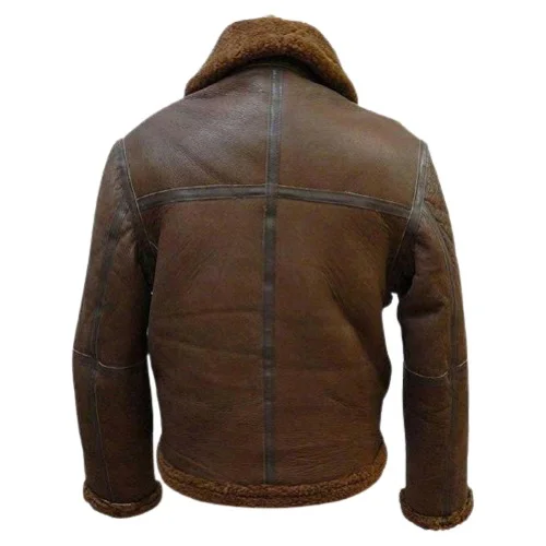 Mens B3 Aviator RAF Shearling Flight Bomber Jacket - Image 2