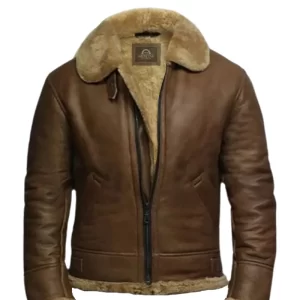 Alternative view of Men B3 Brown Shearling Leather Jacket
