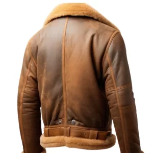 Alternative view of Men’s B3 Brown Shearling Leather Jacket