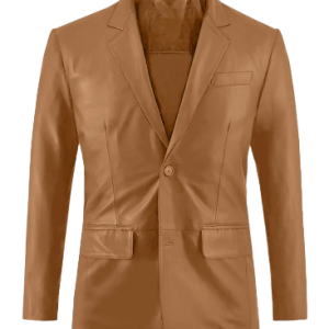Alternative view of Mens Bella Camel Brown Leather Suit