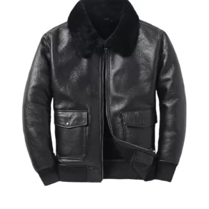 Men's Black B3 Bomber Leather Jacket