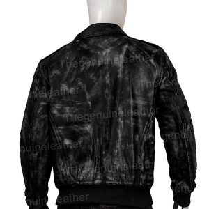 Alternative view of Mens Distressed Black Leather Jacket