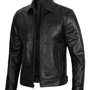 Alternative view of Men's Black Harrington Classic Leather Jacket