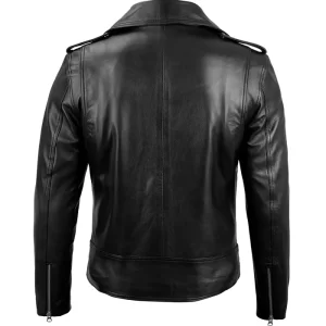 Alternative view of Women's Black Belted Motorcycle Leather Jacket