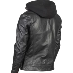 Alternative view of Men Black Leather Racing Jacket