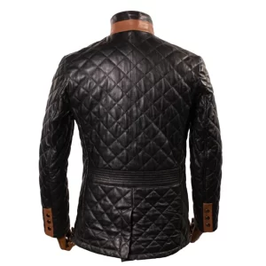 Alternative view of Men Black Quilted Leather Jacket