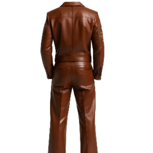 Alternative view of Men's Brown 2-Piece Genuine Leather Suit