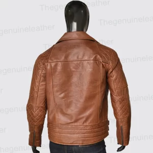 Alternative view of Mens Brown Biker Leather Jacket