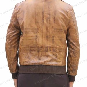 Alternative view of Men Brown Bomber Leather Jacket