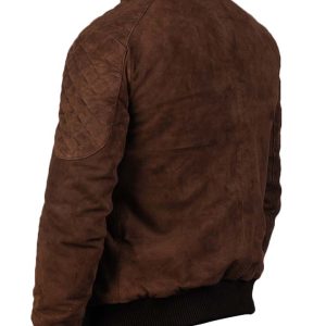 Alternative view of Mens Bomber Brown Suede Leather Jacket