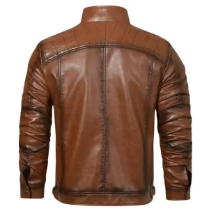 Alternative view of Men's Brown Cruiser Leather Jacket