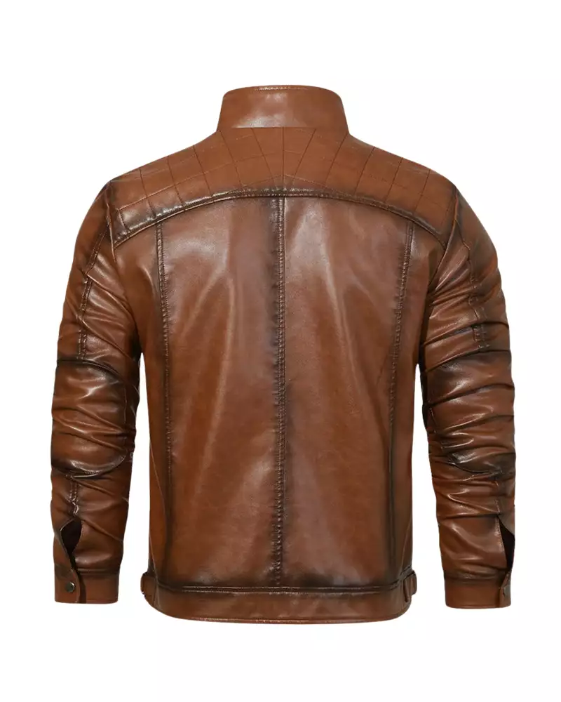 Men's Brown Cruiser Leather Jacket - Image 2