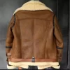 Men's Brown Double Fur Collar RAF Flight Bomber Aviator Sheepskin Jacket