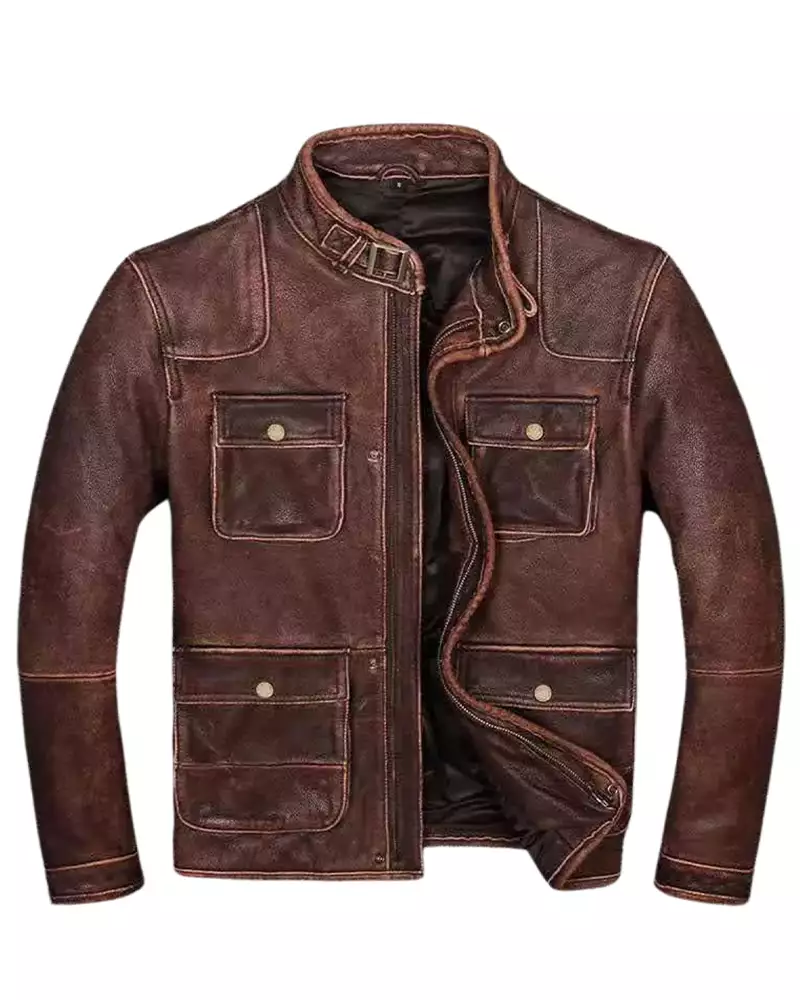 Men's Brown Leather Genuine Lambskin Jacket
