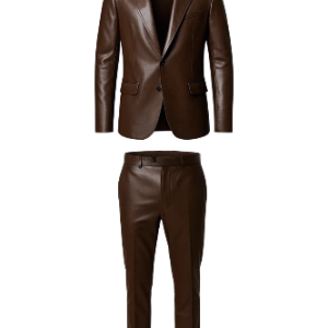 Alternative view of Men Brown Pure Leather Slim Fit Suit