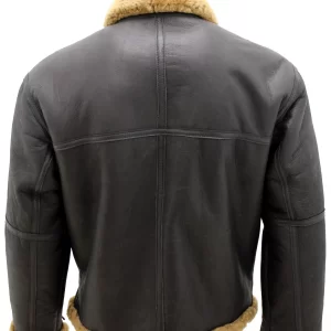 Alternative view of Men’s Brown RAF Real Shearling Sheepskin Flying Leather Jacket With Ginger Fur