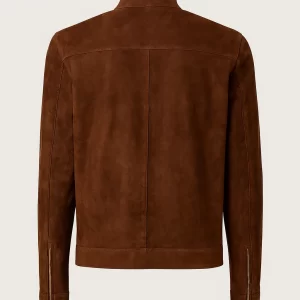 Alternative view of Men's Brown Suede Leather Biker Jacket