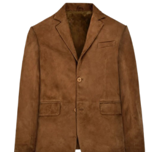 Mens Brown Suede Leather Blazer
