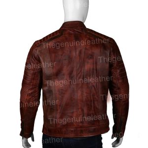 Alternative view of Mens Cafe Racer Brown Leather Jacket