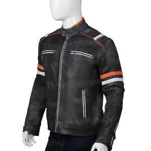 Alternative view of Mens Cafe Racer Motorcycle Leather Jacket