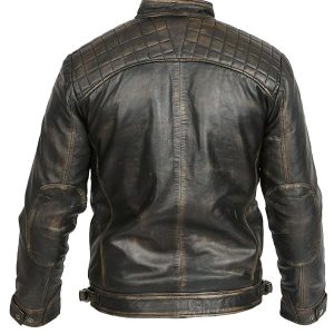 Alternative view of Mens Cafe Racer Retro Motorcycle Leather Jacket