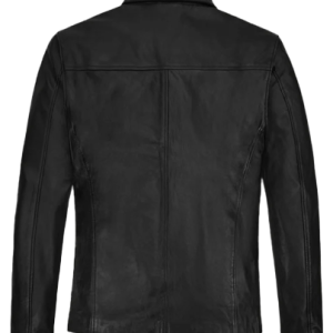 Alternative view of Mens Christian Bale Black Leather Jacket