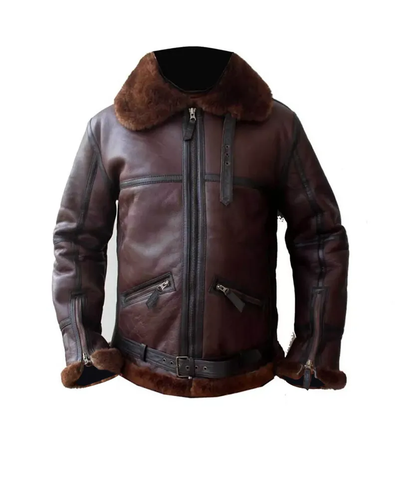 Mens Coffmen Shearling Leather Jacket