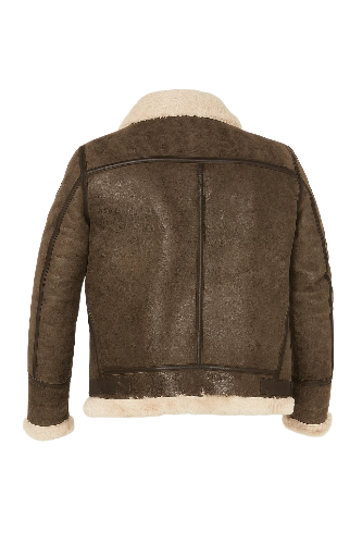 Men's Dark Brown Flight Bomber Leather Jacket - Image 2