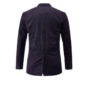 Alternative view of Men Dark Slate Purple Suede Leather Blazer