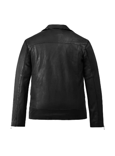 Mens Dauntless Black Biker Leather Jacket - Image 3