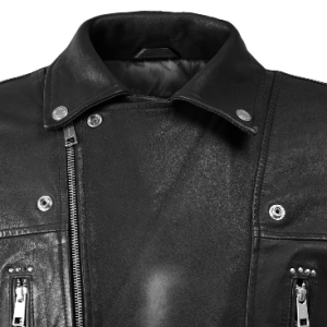 Alternative view of Mens Dauntless Black Biker Leather Jacket