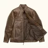 Men's Distressed Brown Cafe Racer Leather Jacket