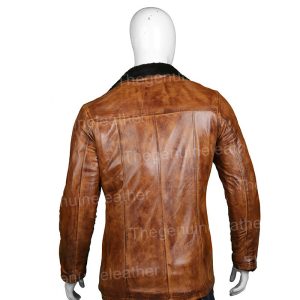Alternative view of Mens Distressed Brown Shearling Coat