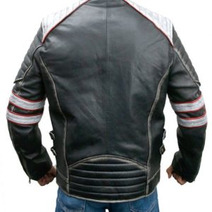Alternative view of Mens Distressed Retro Cafe Racer Jacket