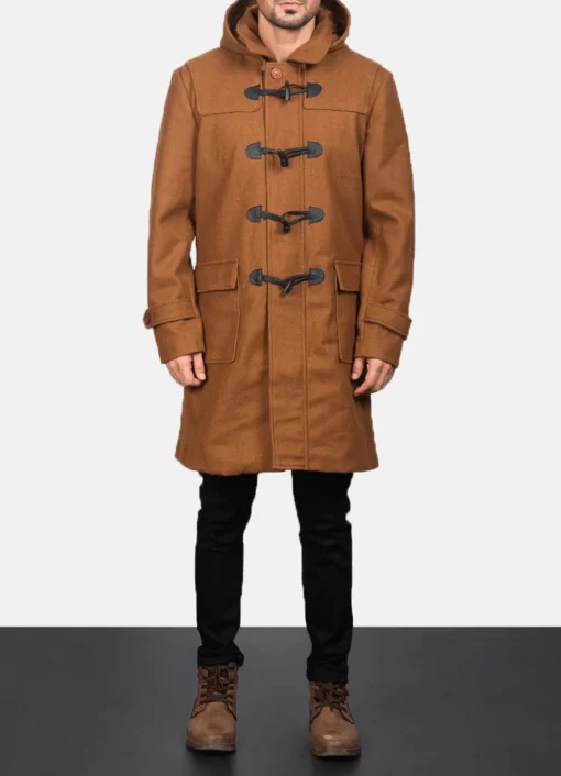 Mens Duffle Hooded Coat - Image 6