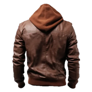 Alternative view of Men's Ethan Brown Hooded Leather Jacket