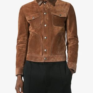 Alternative view of Mens Brown Suede Leather Jacket