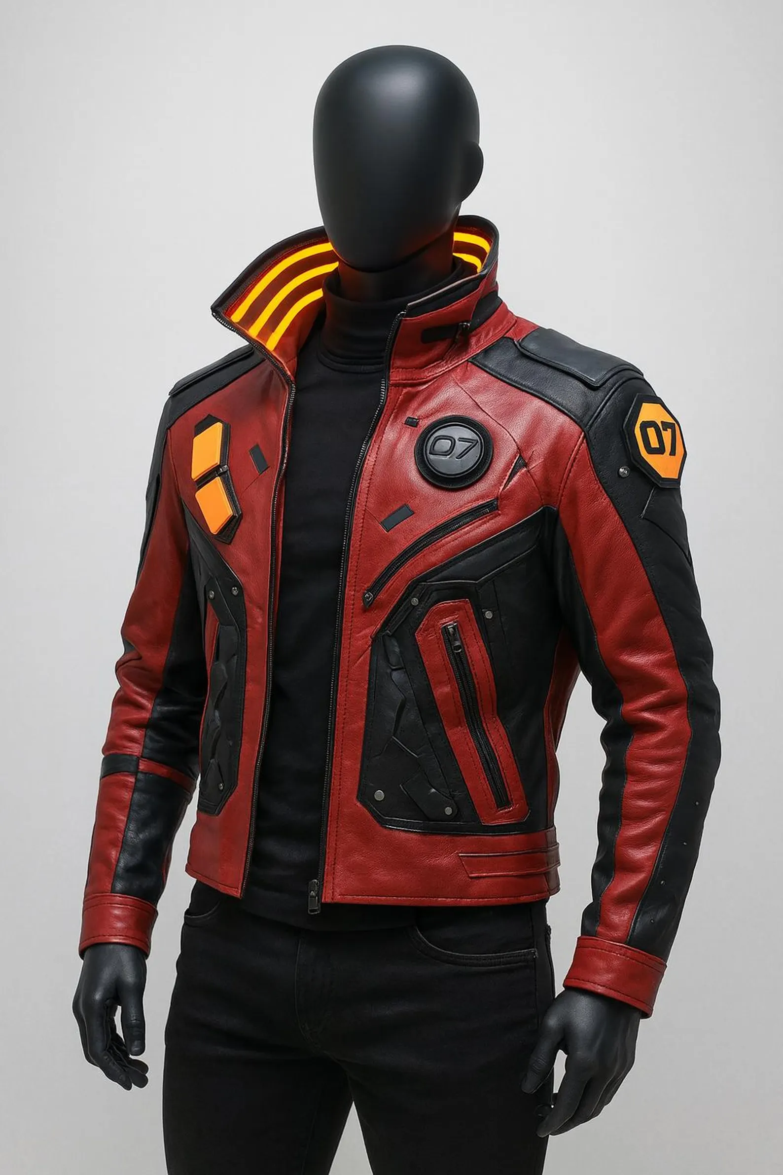 Men's Handmade Cyberpunk Leather Jacket