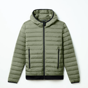 Mens Launch Full-Zip Green Hooded Jacket