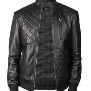 Men Moda Black Leather Jacket