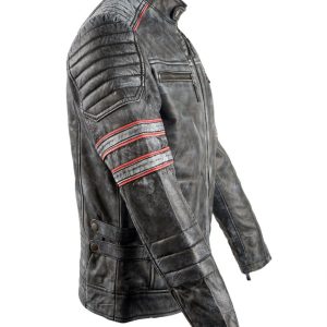 Alternative view of Mens Motorcycle Retro Biker Leather Jacket