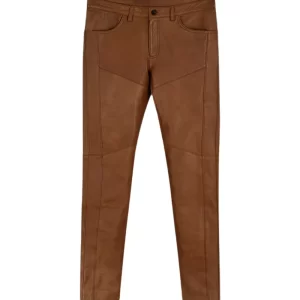 Mens Noach Brown Leather Pants