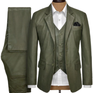 Alternative view of Mens Pure Leather Basicallo Green Suit