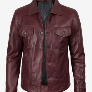 Men's Real Lambskin Leather Trucker Jacket